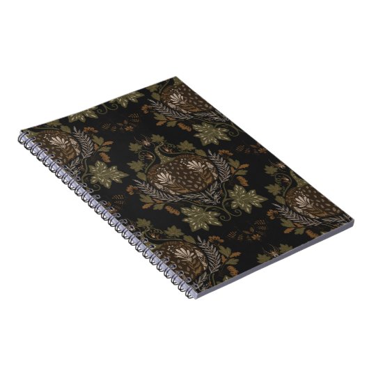 Witching Vine Folkloric Halloween Pumpkin Pattern Notitieboek (Rechterzijde)