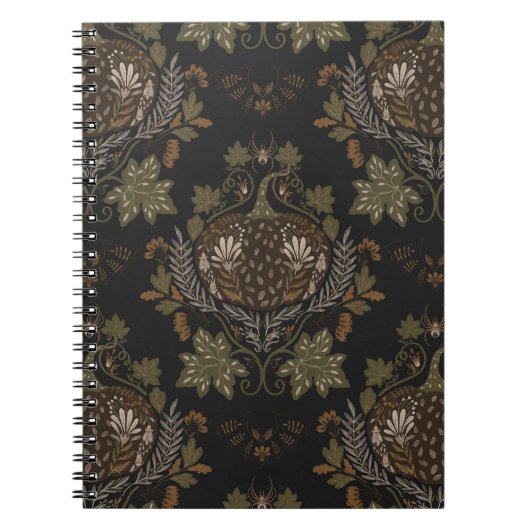 Witching Vine Folkloric Halloween Pumpkin Pattern Notitieboek (Voorkant)