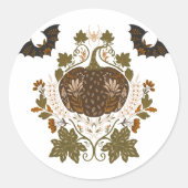 Witching Vine Halloween Pumpkin Design Ronde Sticker (Voorkant)
