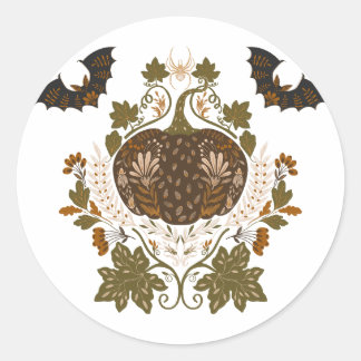 Witching Vine Halloween Pumpkin Design Ronde Sticker