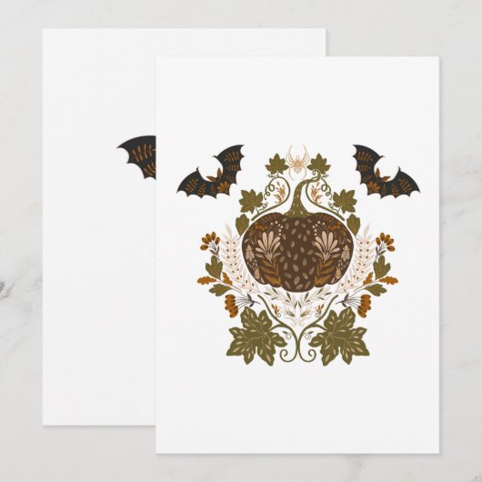 Witching Vine Halloween Pumpkin Kaart (Voorkant / Achterkant)