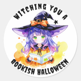 Witching you a Bookish Halloween Ronde Sticker