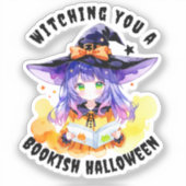 Witching you a Bookish Halloween Sticker (Voorkant)
