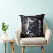 Witchling Dreams Zwarte kat en sterren Kussen (Stoel)