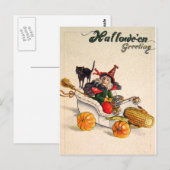 Witchmobile (de Vintage Kaart van Halloween) (Voorkant / Achterkant)