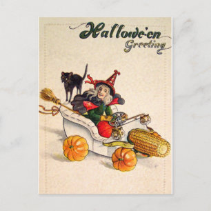 Witchmobile (de Vintage Kaart van Halloween)