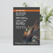 Witch's bezem schattig Halloween kostuum feest Kaart (Staand voorkant)