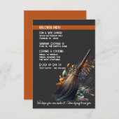 Witch's bezem schattig Halloween kostuum feest Kaart (Voorkant / Achterkant)