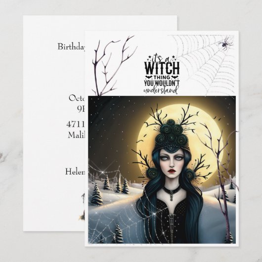 Witch's Birthday Bash en quote Kaart (Voorkant / Achterkant)