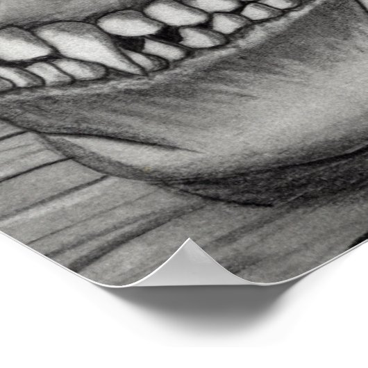 Witch's Black Cat Skull Gothic Fantasy Cat Art Pri Poster (Hoek)