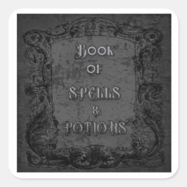 Witch's Book of Spells and Potions Vierkante Sticker