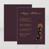 Witch's Boot & Pumpkin · Uitnodiging voor Hallowee Briefkaart (Voorkant / Achterkant)