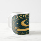 Witch's Brew - Crescent Moon & Stars Badge Koffiemok (Voorkant links)