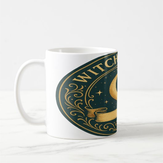 Witch's Brew - Crescent Moon & Stars Badge Koffiemok (Links)
