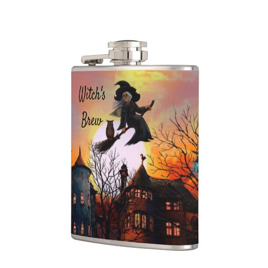 Witch's Brew Flask Halloween Custom Text Heupfles (Links)