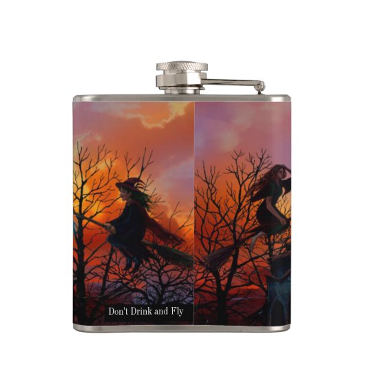 Witch's Brew Flask Halloween Custom Text Heupfles (Achterkant)
