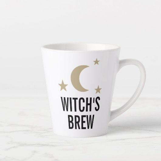 Witch's brew grappige leuke maan en sterrenontwerp latte mok (Rechts)