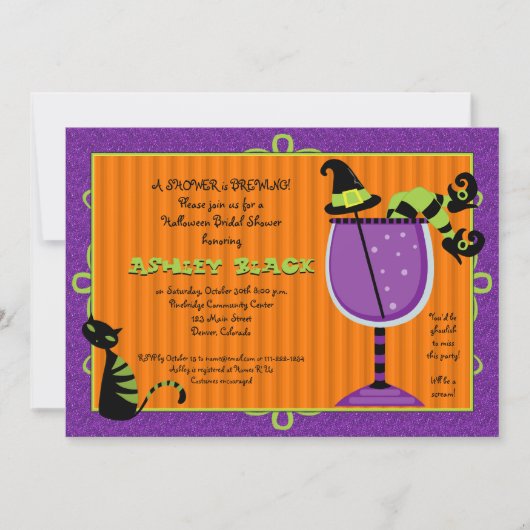 Witch's Brew Halloween Bridal Shower Uitnodiging (Voorkant)