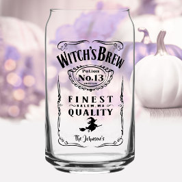 Witch's Brew Halloween familienaam Monogram Grappi Blikvorm Glas