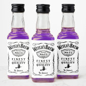 Witch's Brew Halloween familienaam Monogram Grappi Likeurfles Etiket