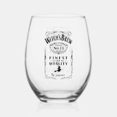 Witch's Brew Halloween familienaam Monogram Grappi Wijnglas Zonder Voet (Achterkant)
