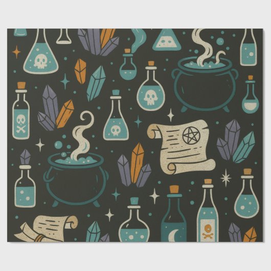 Witch's Brew Halloween-patroon Cadeaupapier (Vlak)