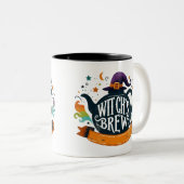 Witch's Brew - Halloween Tweekleurige Koffiemok (Voorkant rechts)