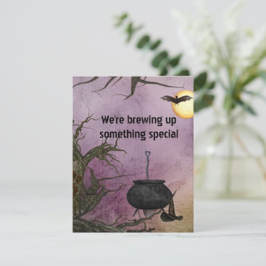 Witch's Brew Halloween Uitnodiging (Staand voorkant)