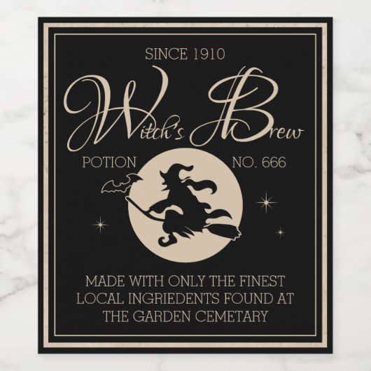 Witch's Brew Label Wijn Etiket (Enkel label)