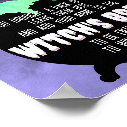 Witch's Brew Luier Raffle Sign Poster (Hoek)