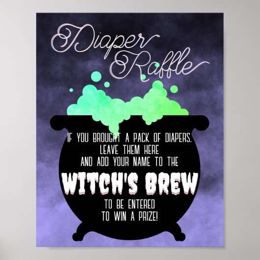 Witch's Brew Luier Raffle Sign Poster (Voorkant)