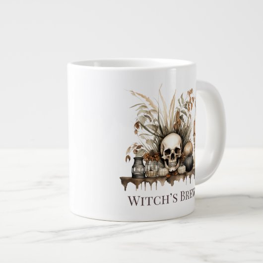 Witch's Brew Mok - Herfstschedel en kaarsontwerp (Voorkant rechts)