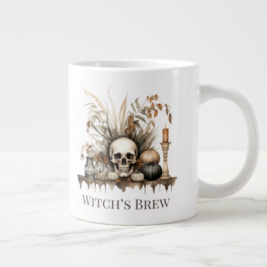 Witch's Brew Mok - Herfstschedel en kaarsontwerp (Rechts)