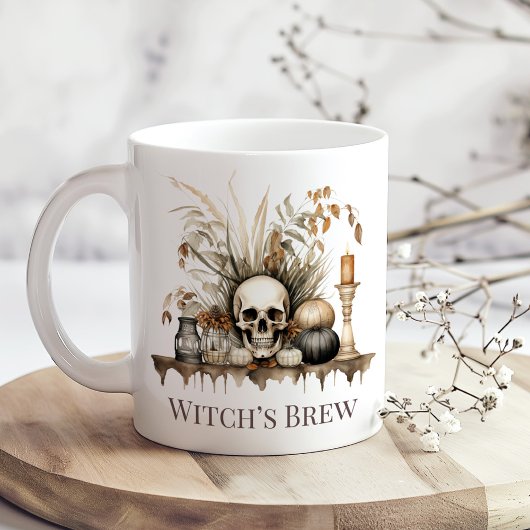 Witch's Brew Mok - Herfstschedel en kaarsontwerp