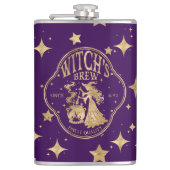 Witch's Brew Paarse en Goud Heupfles (Voorkant)