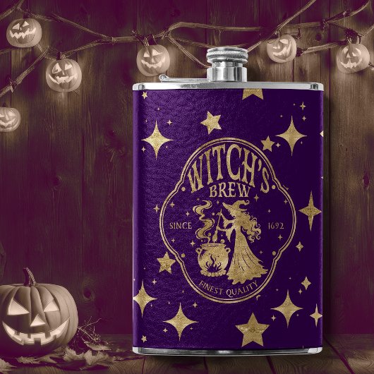 Witch's Brew Paarse en Goud Heupfles