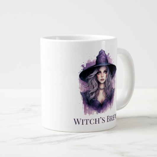 Witch's Brew - Paarse heksenkunst Halloween Grote Koffiekop (Voorkant rechts)