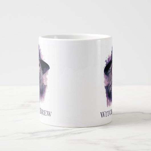 Witch's Brew - Paarse heksenkunst Halloween Grote Koffiekop (Voorkant)