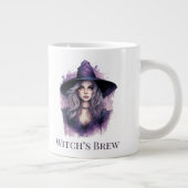 Witch's Brew - Paarse heksenkunst Halloween Grote Koffiekop (Rechts)