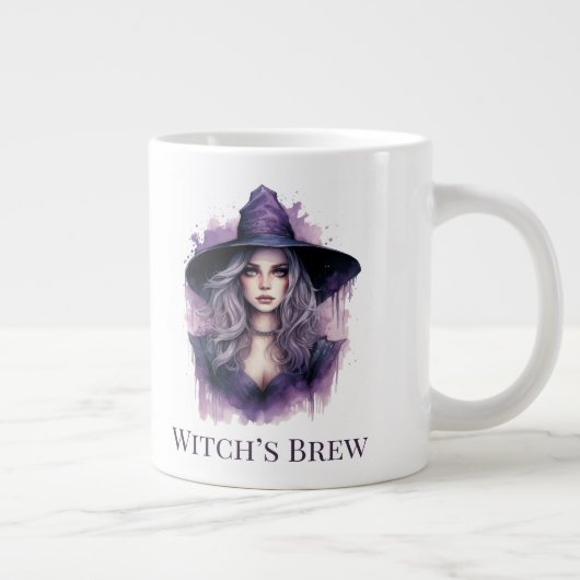 Witch's Brew - Paarse heksenkunst Halloween Grote Koffiekop (Rechts)