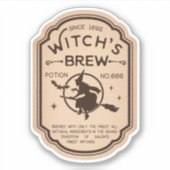 Witchs Brew Potion Label Sticker (Voorkant)