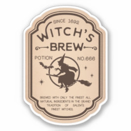 Witchs Brew Potion Label Sticker