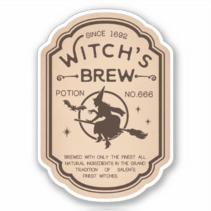 Witchs Brew Potion  Label Sticker