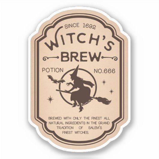 Witchs Brew Potion  Label Sticker (Voorkant)