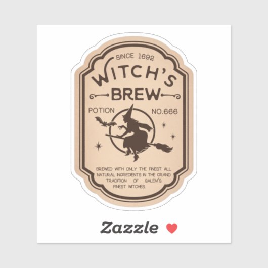 Witchs Brew Potion Label Sticker (Vel)