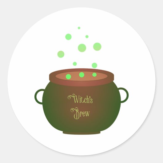 Witch's Brew Ronde Sticker (Voorkant)