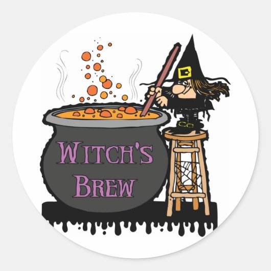 Witch's Brew Stickers/Envelope Seals Ronde Sticker (Voorkant)