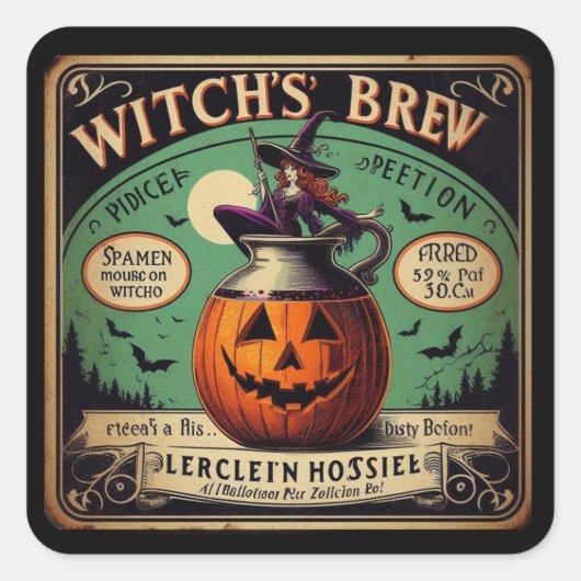 Witch's Brew Vierkante Sticker (Voorkant)