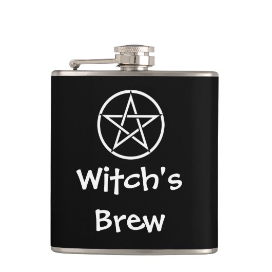 Witch's Brew Wiccan Pagan Pentacle Hip Flask Heupfles (Voorkant)