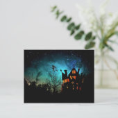 Witch's Briefkaart met haunted House (Staand voorkant)